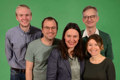 V.l.n.r.: Anton Wiechers,Bastian Stibbe, Judith Grimme, Dr. Andreas Meyer-Bender, und Lena Fiedler